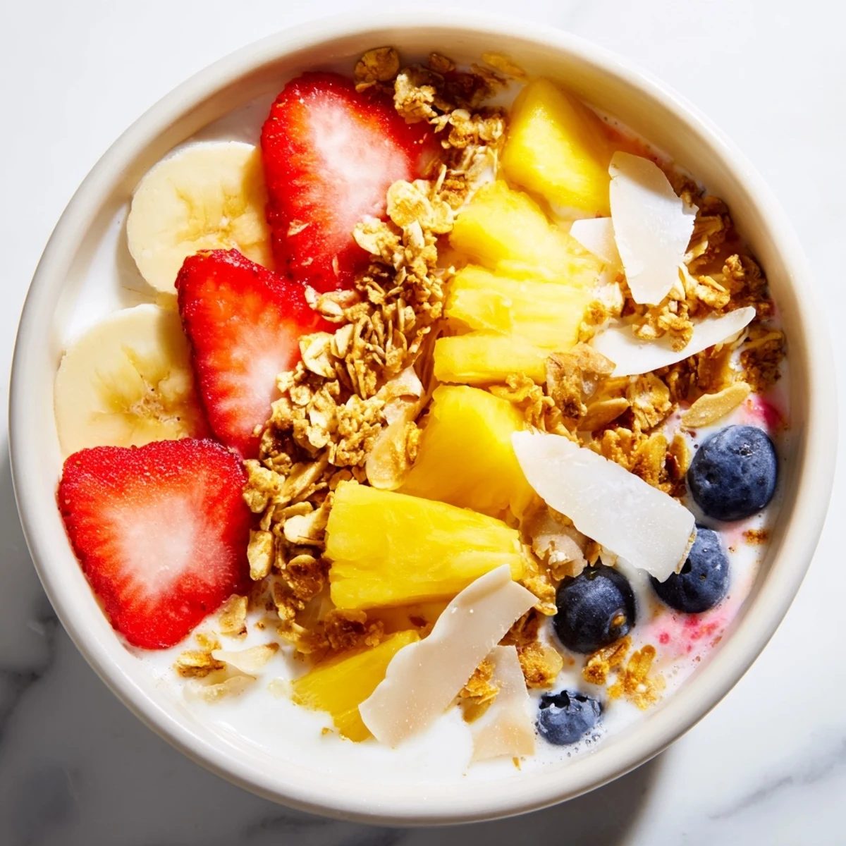 Breakfast Smoothie Packs overflowing with vibrant, frozen fruits, blended into a creamy summer treat.