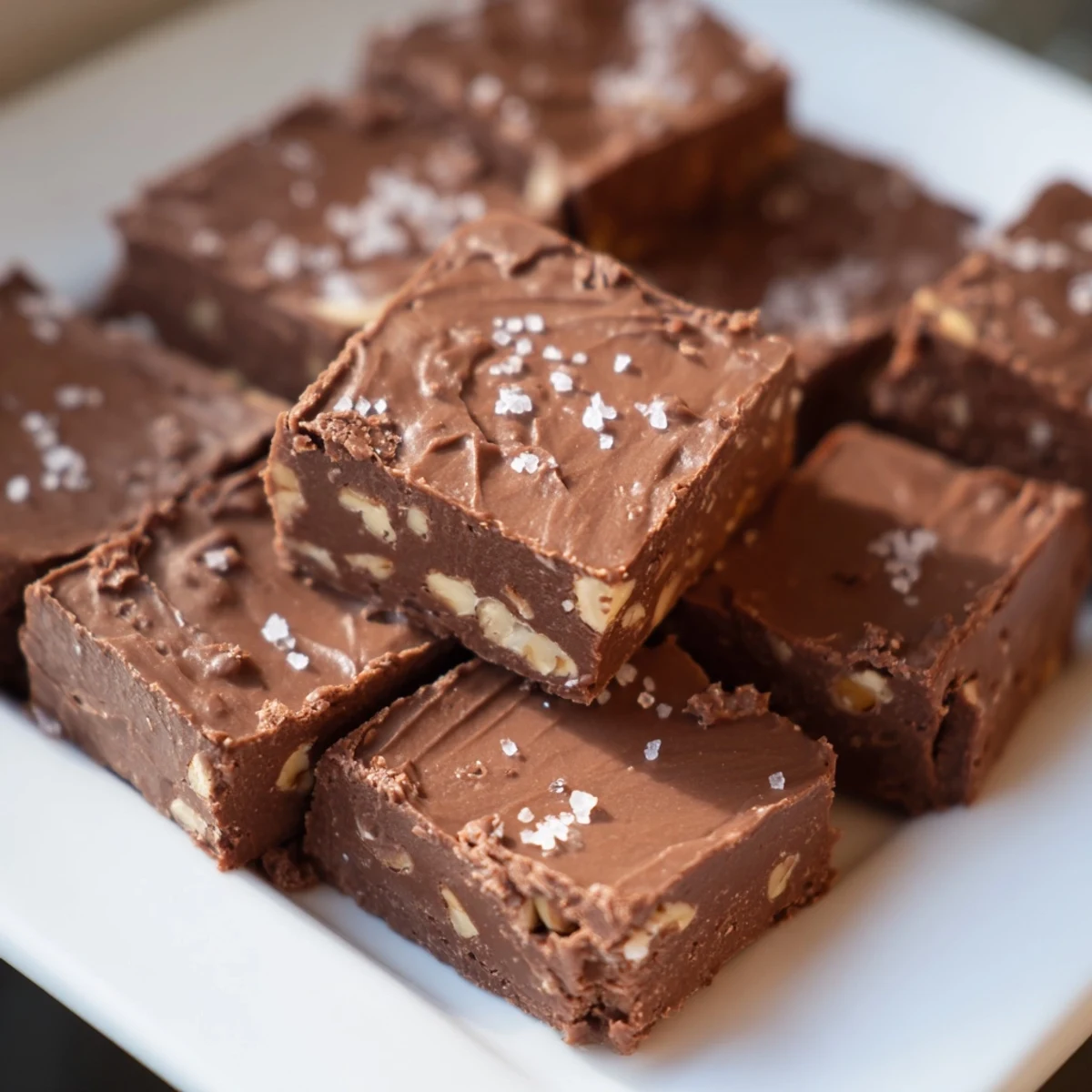 Homemade Easy Chocolate Fudge, glistening with melted chocolate, ready to be cut into perfect squares for dessert.