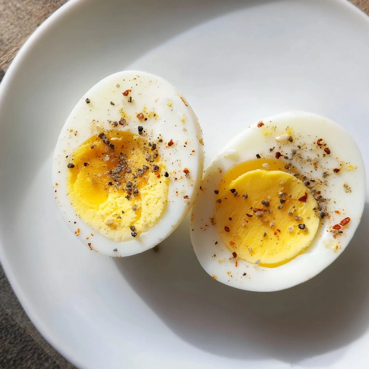Perfect hard-boiled eggs with bright yellow yolks, ready to be sliced for a delicious salad.