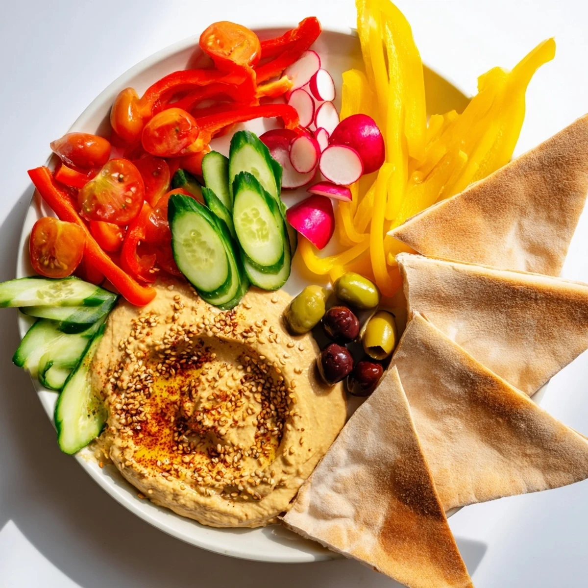 Vibrant Moroccan Tent appetizer, with a tent-like arrangement of veggies, flavorful dips, and warm flatbread.