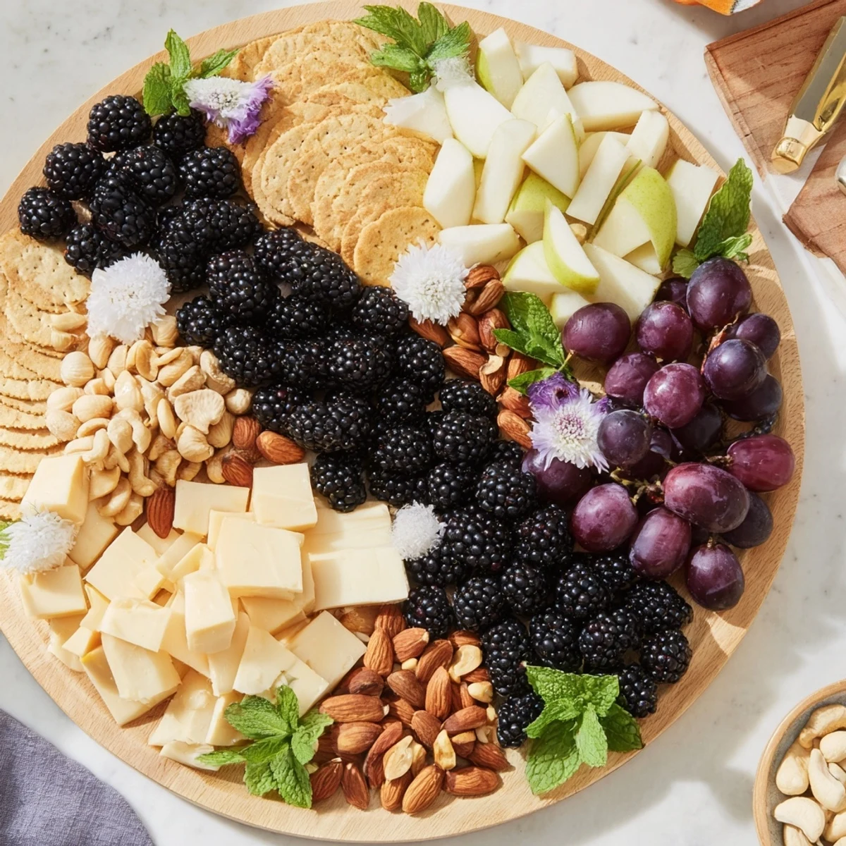 Explore the balanced flavors in this Yin Yang Balance appetizer board, a feast for the eyes.
