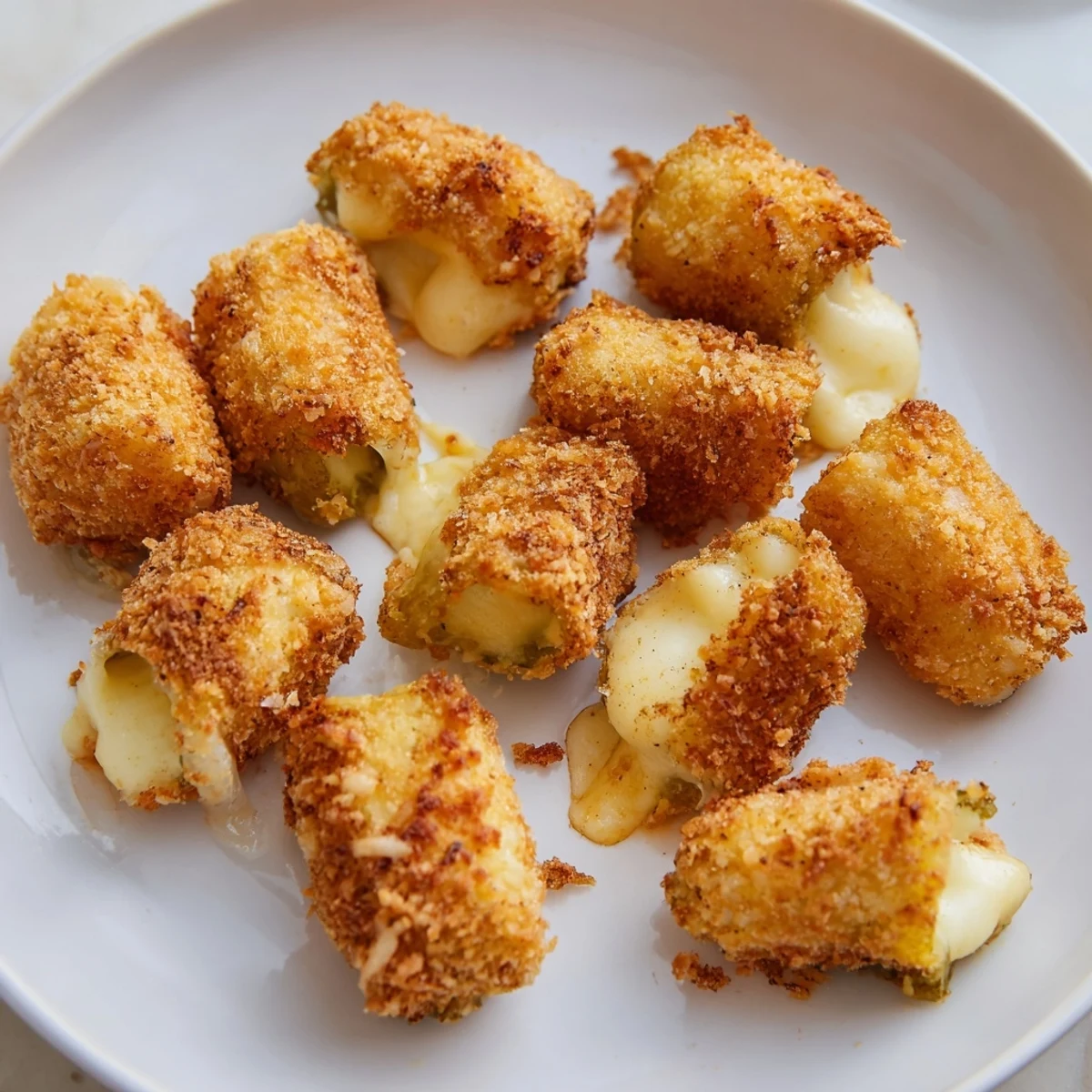 Golden, crispy Crispy Chickle Bites ready to be dunked, a delightful party appetizer.