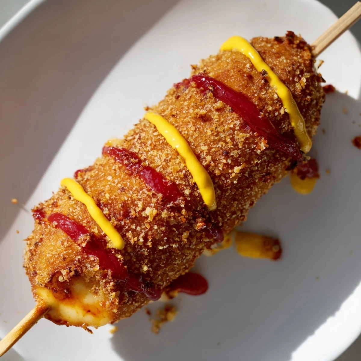 Imagine the satisfying pull of cheese from these savory and sweet Cheesy Korean Corn Dogs, a fun street food.