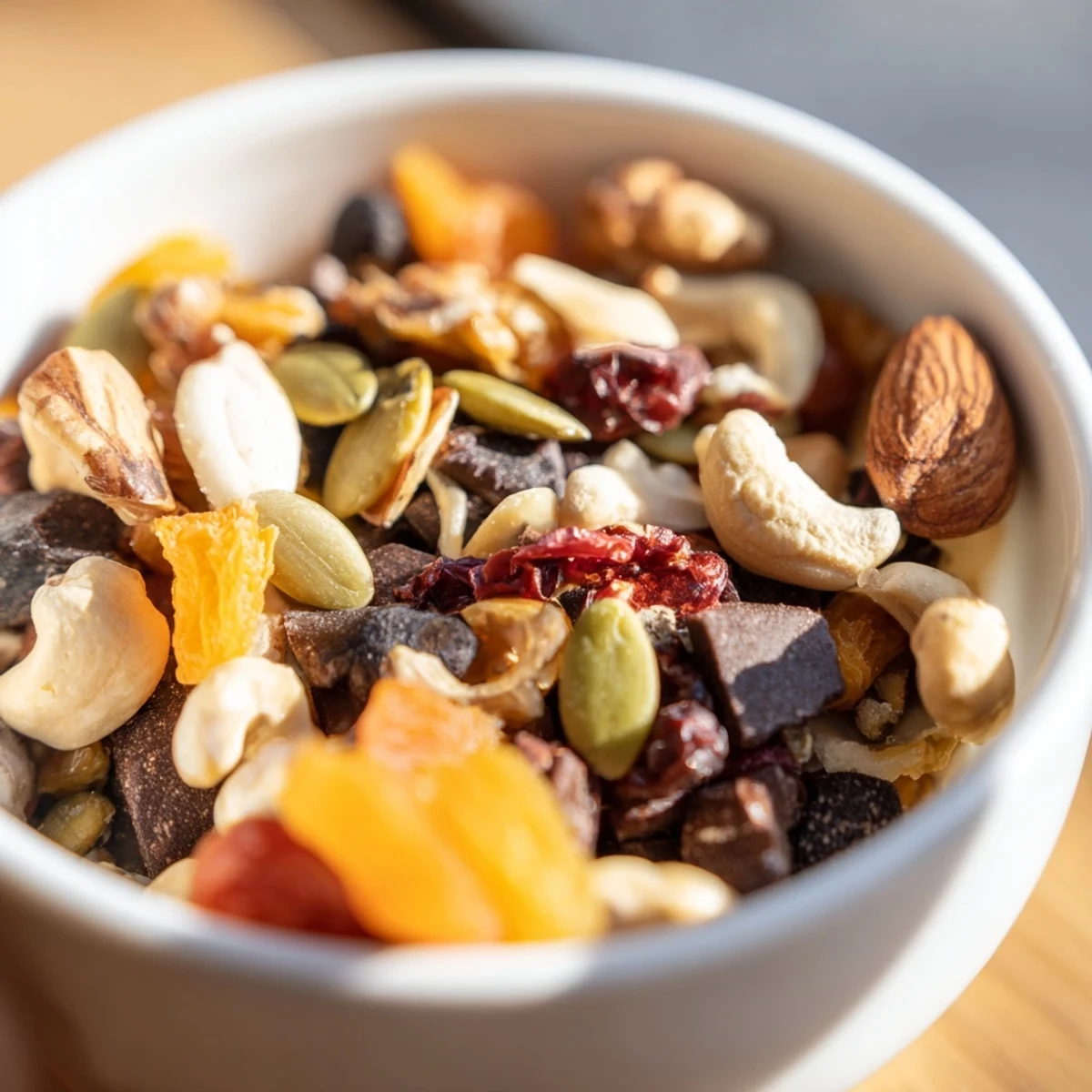 Trail Mix Custom snack mix in a portable bag, perfect for hiking, road trips, or a quick energy boost.