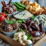 Spring Charcuterie Mini Easter Basket Treat Board with colorful cheeses, cured meats, and pastel sweets arranged in festive mini baskets.