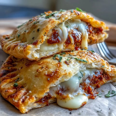 Golden-baked High Protein Pizza Hot Pockets sit on a wooden board with melted mozzarella and zesty red sauce peeking out.