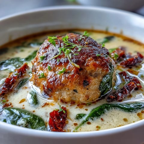 Steaming bowls of Creamy Tuscan Turkey Meatball Soup feature golden-brown meatballs, vibrant spinach, and a rich, creamy broth.