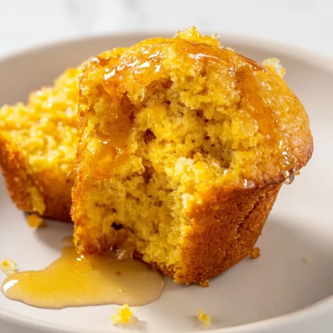 Warm, delicious Honey Butter Cornbread Muffins fresh from the oven, ideal with chili and soup.