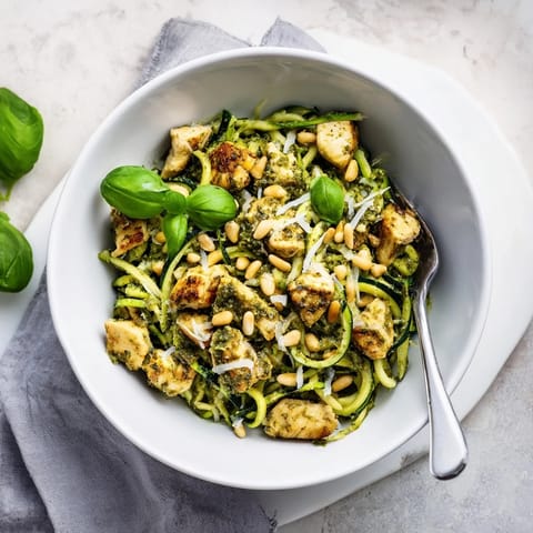 Pesto Zucchini Chicken Bowl