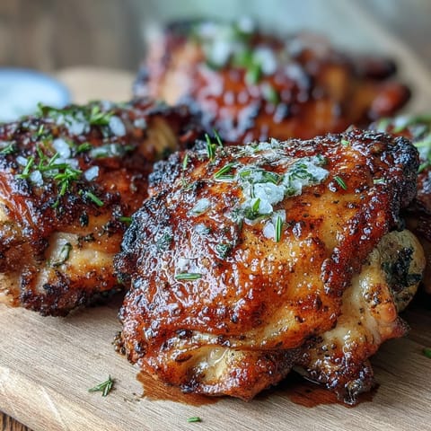 Savory Crispy Baked Bone-In Chicken Thighs featuring smoky spice rub and a side of mashed potatoes.