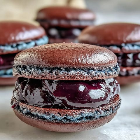 Black Currant Macarons