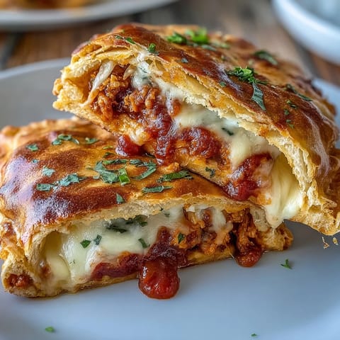Golden-brown High Protein Pizza Hot Pockets rest on a wire rack, steam rising from the melty mozzarella filling.