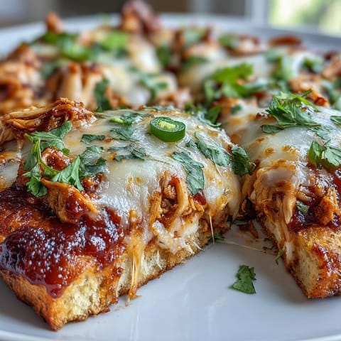 Freshly baked Garlic Naan Chicken Enchilada Pizzas topped with melted cheddar cheese and spicy jalapeños, served hot from the oven on a rustic wooden table.