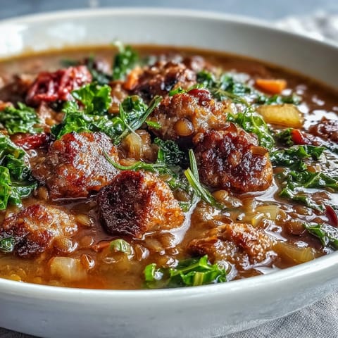 Spicy Sausage Lentil Kale