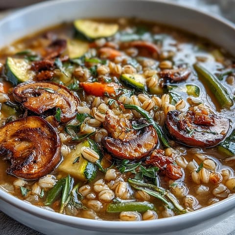 Rustic Vegetable Barley Mushrooms