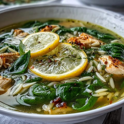 Lemon Chicken Orzo Soup