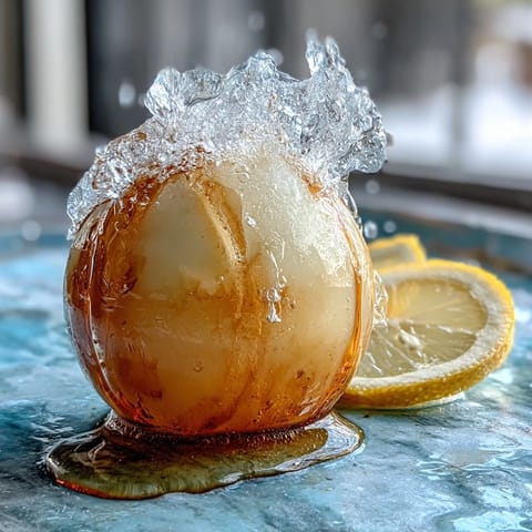A vibrant Limoncello sorbet float with sparkling water and fresh lemon garnish in a chilled glass.