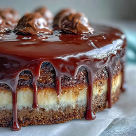 Vanilla sponge cake frosted with silky white chocolate buttercream and decorated with a dramatic white chocolate drip and gold chocolate balloons.