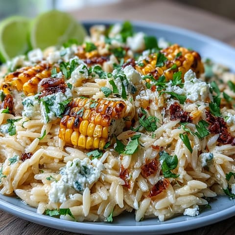 Mexican Street Corn Orzo loaded with fresh cilantro, lime, and spicy jalapeño.