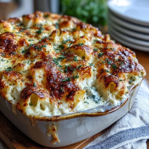Comforting Cabbage Alfredo Pasta Bake, a creamy baked dish with tender greens.