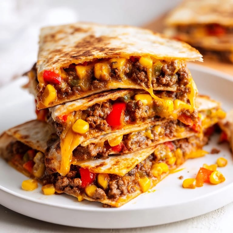 A close-up shows a sheet pan of melty, delicious Sheet Pan Quesadillas with fresh toppings.