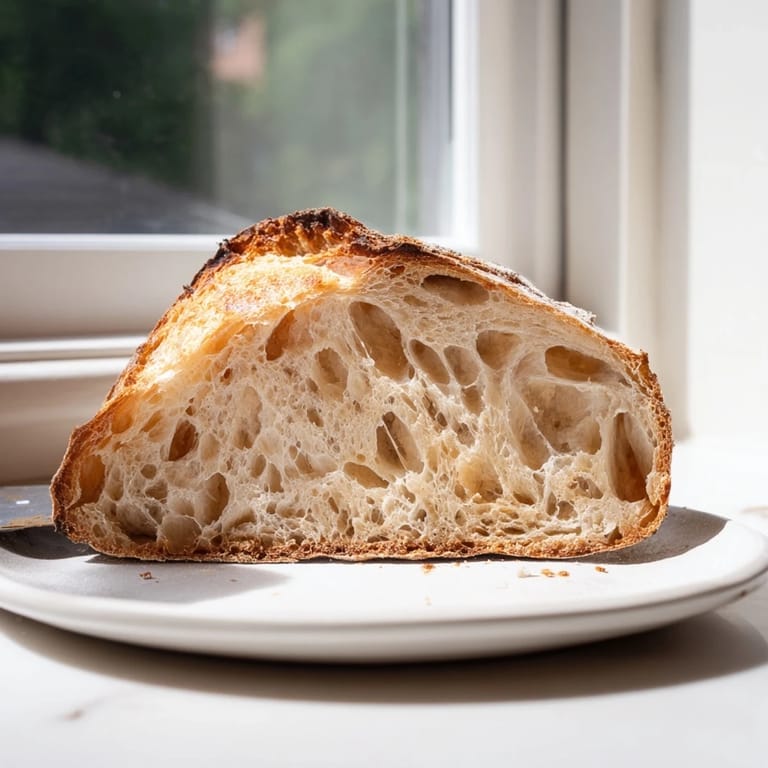 Homemade "The Best Easy No-Knead Bread" with airy texture, ready to slice after cooling on a rack.
