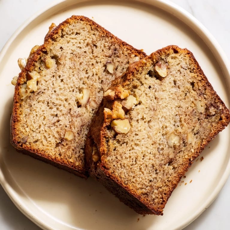 Close-up of a rustic Simple Banana Bread loaf, smelling of sweet bananas and inviting warmth.