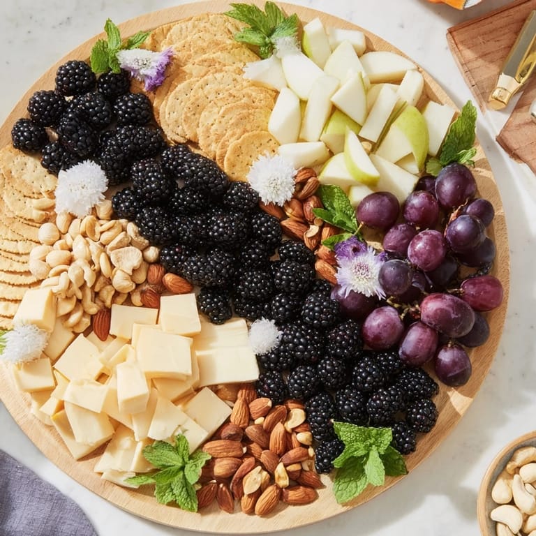 Explore the balanced flavors in this Yin Yang Balance appetizer board, a feast for the eyes.