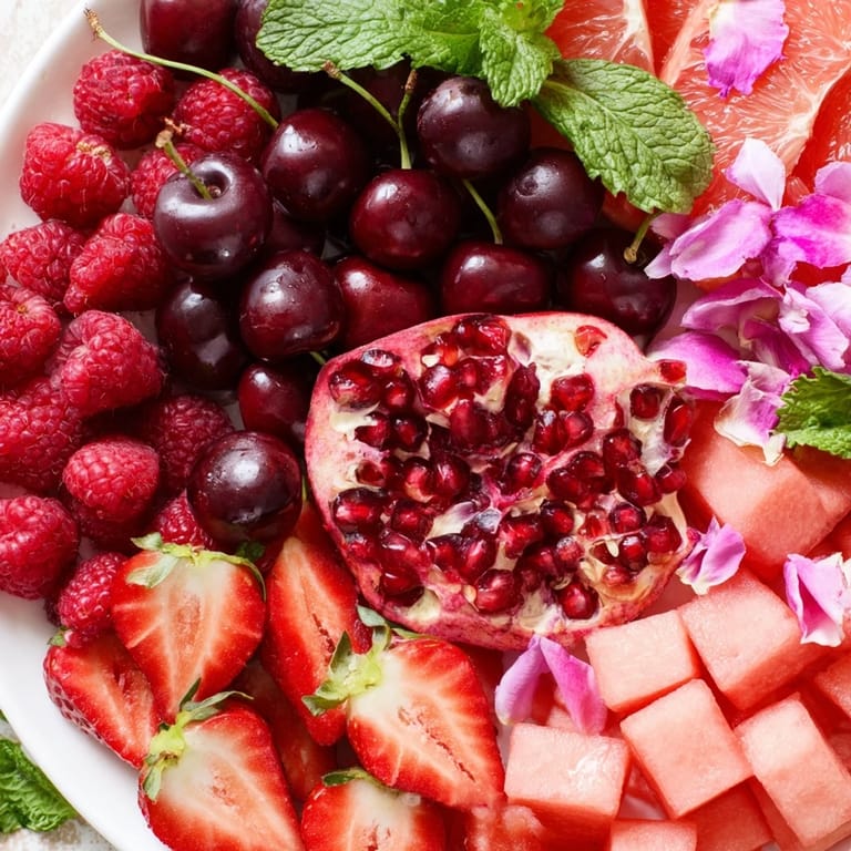 Delicious Pomegranate Pivot appetizer showcasing fresh fruit, with a visual gradient of bright colors.