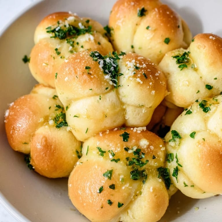 Homemade Garlic Knots are soft, warm, and topped with fresh parsley, ready to eat.