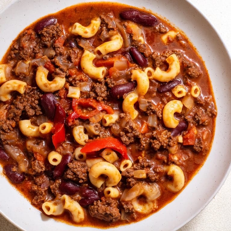 Rich and deeply flavored One-Pot Ditalini with Hot Cocoa Chili, a Southwestern-Italian fusion main course.