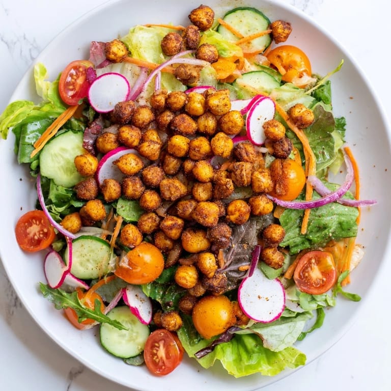 Mixed Greens with Crispy Chickpeas