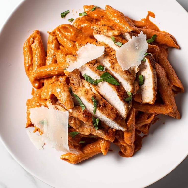This recipe for Creamy Tomato Basil Chicken Pasta combines tender chicken, pasta, and a flavorful tomato cream sauce.