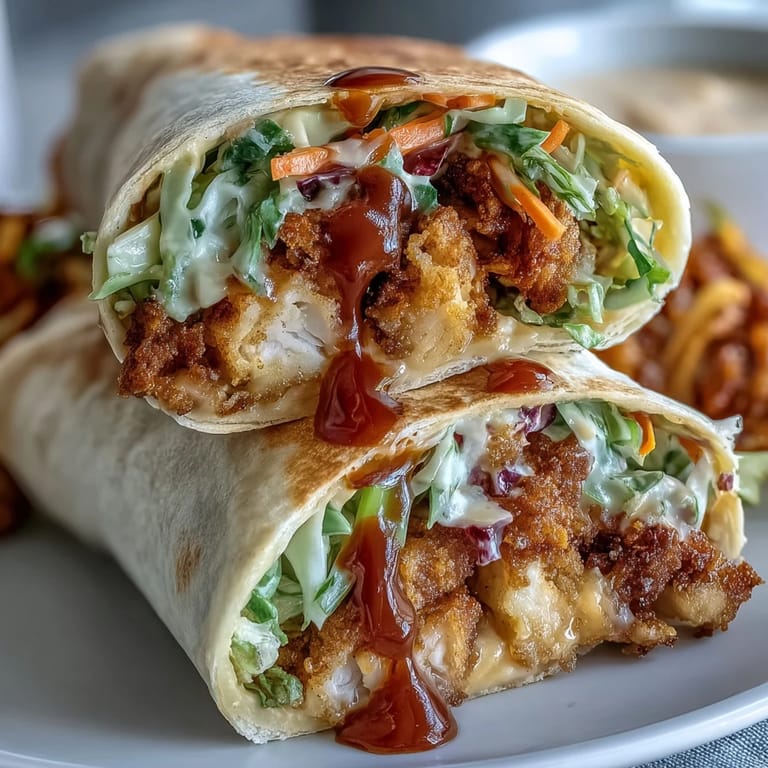 Golden-brown fried turkey strips wrapped in warm flour tortillas, layered with tangy slaw and a creamy Korean-style chili sauce.