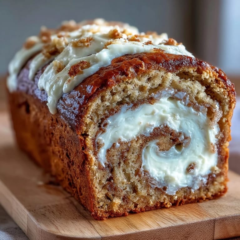 A single slice of Cream Cheese Cinnamon Swirl Protein Loaf topped with almond butter, served on a white plate for a high-protein breakfast.