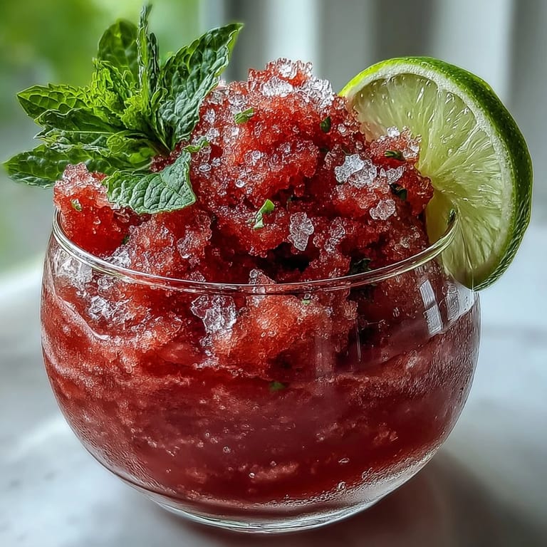 Refreshing frozen strawberry mocktail with bright lime juice, ice, and a festive lime sugar-coated glass rim.