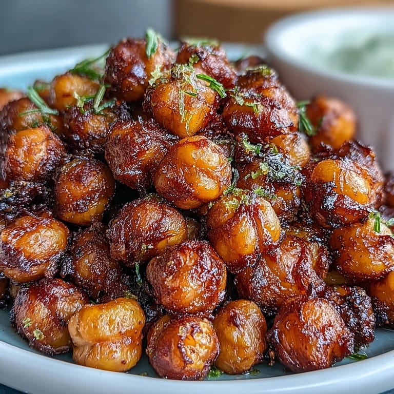 Smoky paprika and cumin baked chickpeas, crunchy and flavorful, great for protein-packed on-the-go snacking.