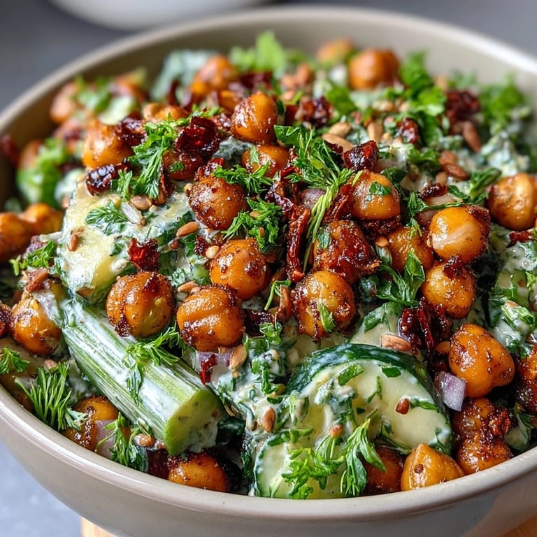 Bright and refreshing, this Crunchy Celery and Chickpea Salad with Dijon Vinaigrette features fresh herbs and crunchy nuts for added texture.  