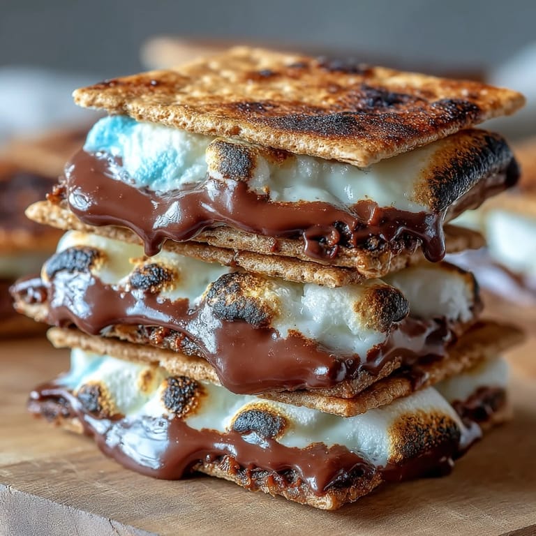 Festive Smores Dip in a Cast Iron Skillet, with golden marshmallows and melted chocolate, ready for dipping with graham crackers and berries.