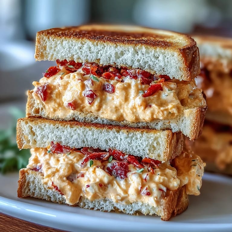 Classic Southern tea sandwiches with homemade pimento cheese spread, ideal for elegant afternoon entertaining.  