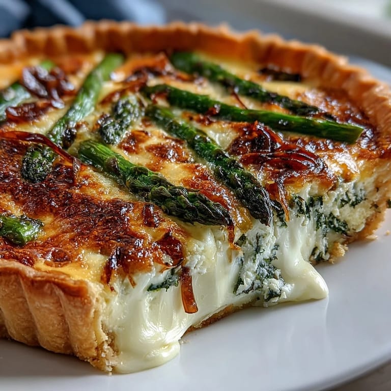 A delightful Spring Asparagus Quiche, perfect for a savory brunch delight.
