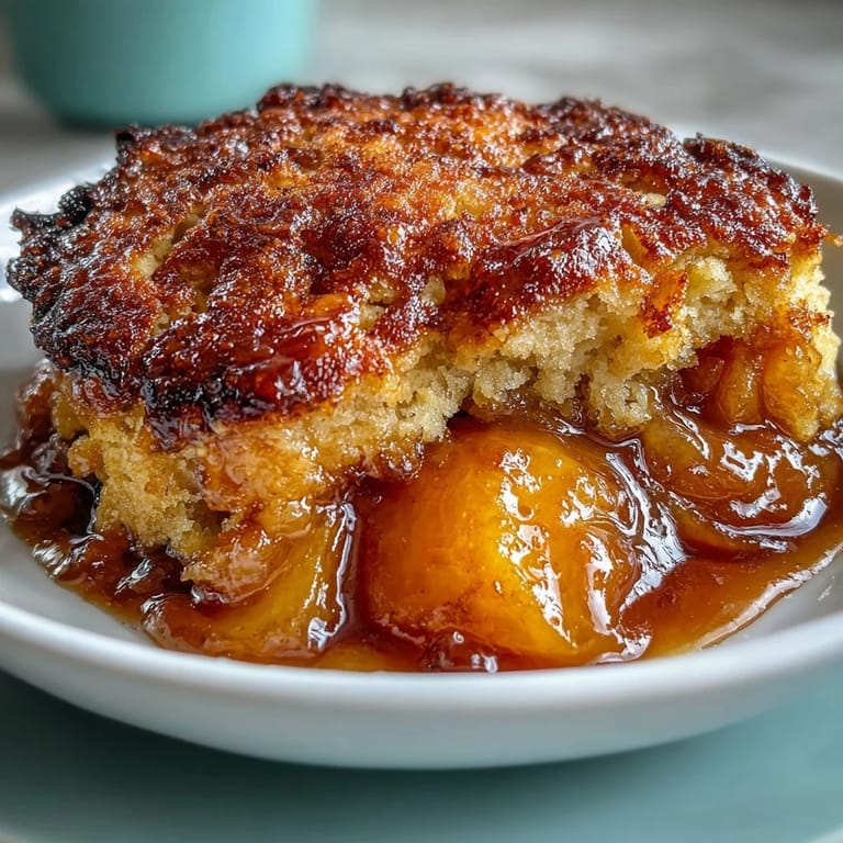 Mouthwatering peach cobbler featuring tender fruit and a delicious, buttery biscuit crown.