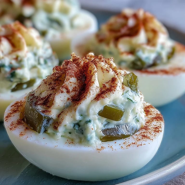 Vibrant sweet pickle relish deviled eggs bursting with zesty flavor.