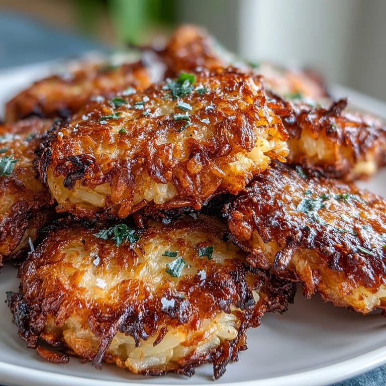 Savory Parmesan Crusted Orzo Cakes, a delicious vegetarian main course, golden brown finish.