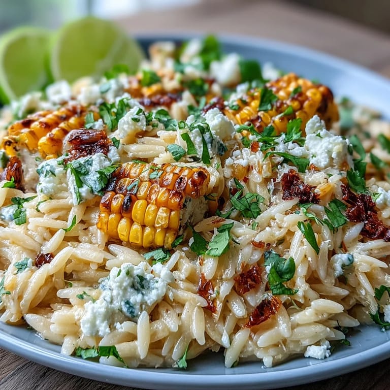 Mexican Street Corn Orzo loaded with fresh cilantro, lime, and spicy jalapeño.
