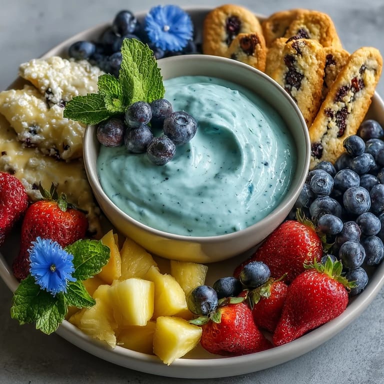 Summertime perfection: Cool Blue Lemonade Dessert Board filled with blue and yellow delights.