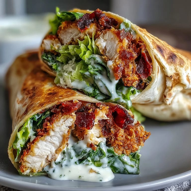 Juicy, breaded chicken meets tangy Caesar salad in these irresistible wraps.
