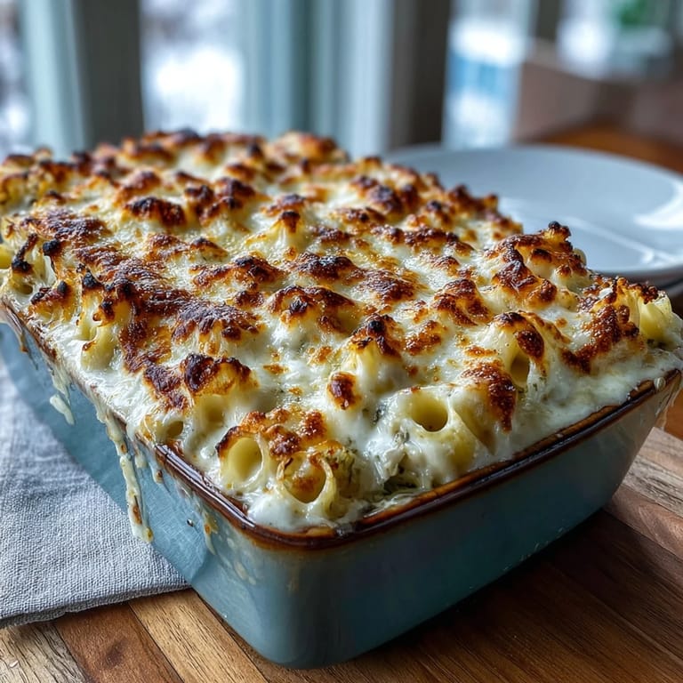 Delectable Cabbage Alfredo Pasta Bake, perfect for a hearty weeknight family meal.