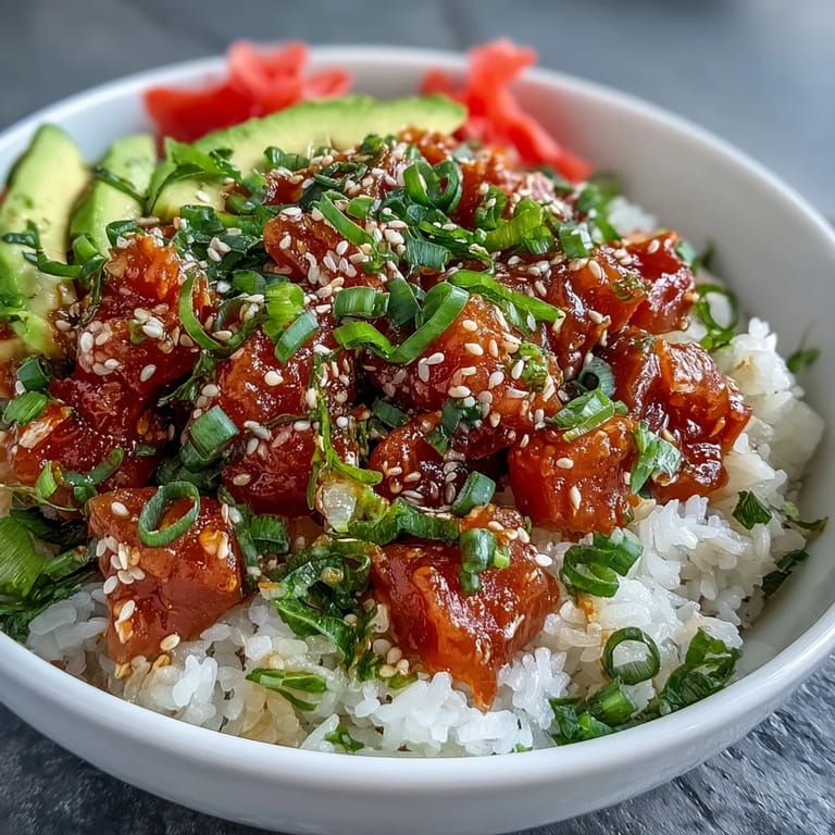 Quick assembly of delicious Spicy Tuna Pickle Rice Bowl featuring creamy tuna and tangy cucumbers.