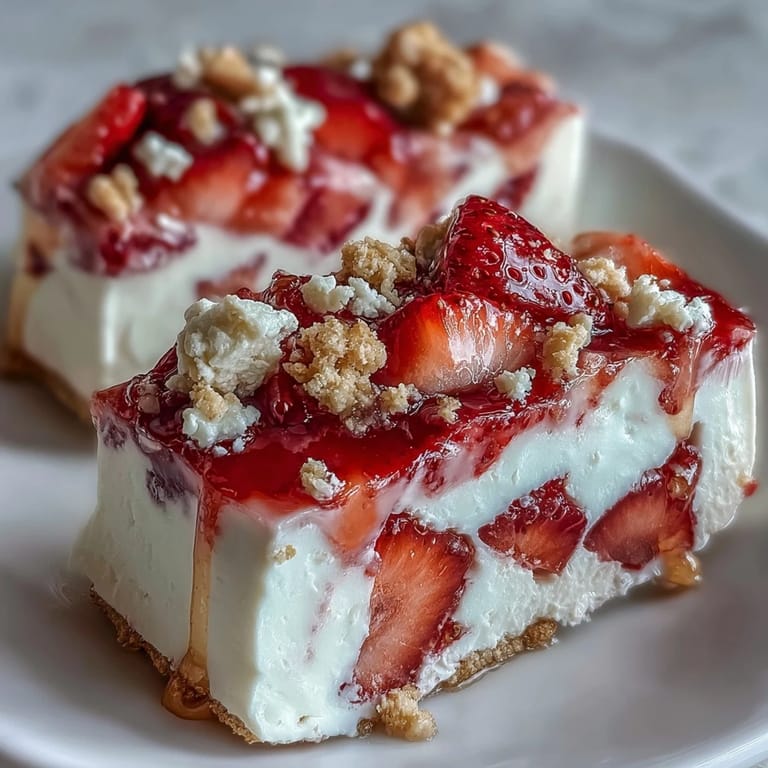 Close-up of sweet Strawberry Shortcake Frozen Yogurt Bark, a refreshing kid-friendly frozen treat.